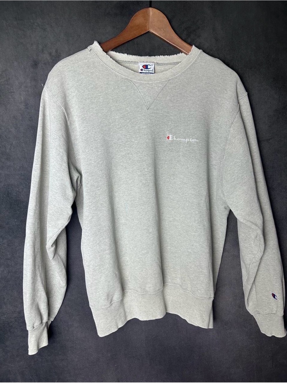Vintage Distressed Champion Embroidered Spellout crewneck sweatshirt